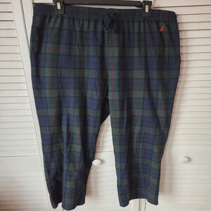 Nautica Men's Flannel Plaid Sleepwear pants green, blue, and red